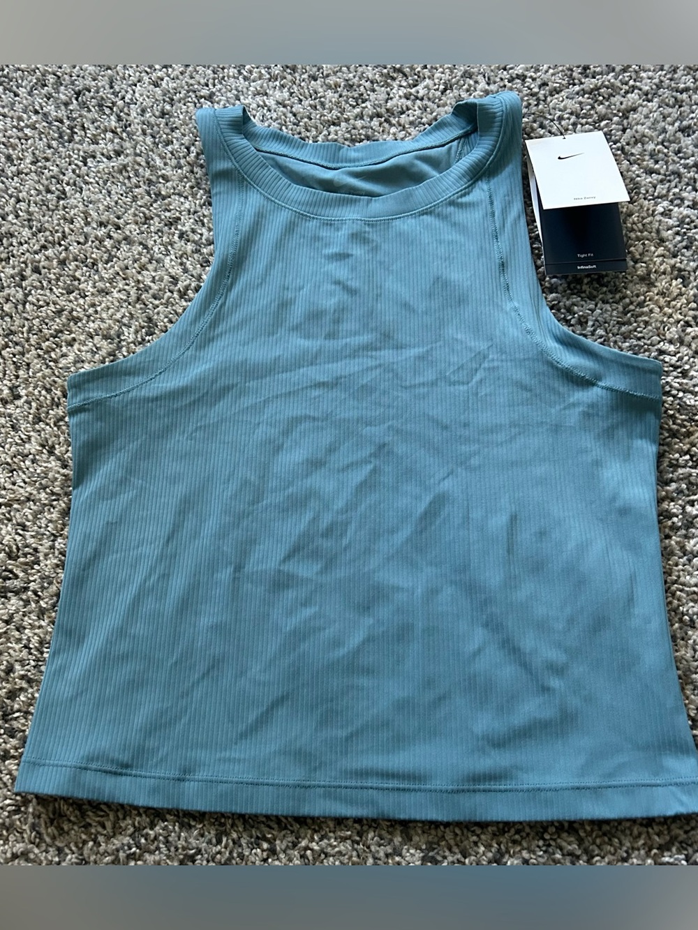Nike Zenvy Dri-FIT Women's Medium Ribbed Smokey Blue Tank Top HF2765-006